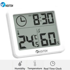 Digital Clock Desk Clock with Temperature Humidity Wall Clocks for Home Kitchen Office Desk Decorations NIDITON