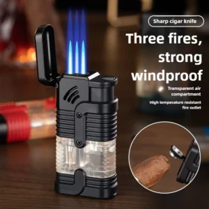 New Turbine Butane Gas Wind Proof Direct Charge Metal Torch Home Kitchen Gas Stove Outdoor Camp Barbecue Cigar Ignition Lighters