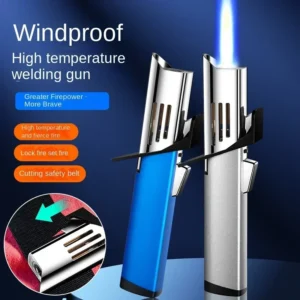 New Metal Windproof Powerful Spray Gun Butane Gas Blue Flame Turbine Jet Torch Lighter Kitchen Cooking Welding BBQ Camping Tools